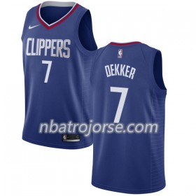 Män Los Angeles Clippers Tröja Sam Dekker 7 Nike 2017-18 Blå Swingman